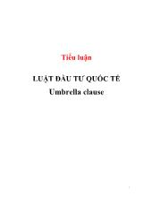 Tiểu luận Luật đầu tư quốc tế Umbrella Clause