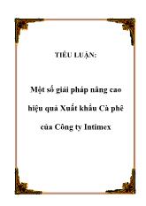 Tiểu luận Một số giải pháp nâng cao hiệu quả Xuất khẩu Cà phê của Công ty Intimex