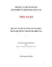Tiểu luận Một số vấn đề về công tác tổ chức trong hệ thống thanh tra hiện nay