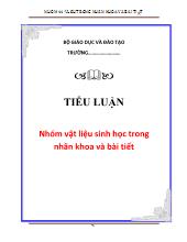 Tiểu luận Nhóm vật liệu sinh học trong nhãn khoa và bài tiết
