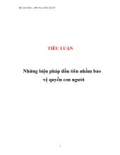 Tiểu luận Những biện pháp đầu tiên nhằm bảo vệ quyền con người