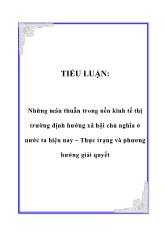 Tiểu luận Những mâu thuẫn trong nền kinh tế thị trường định hướng xã hội chủ nghĩa ở nước ta hiện nay – Thực trạng và phương hướng giải quyết
