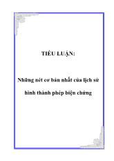 Tiểu luận Những nét cơ bản nhất của lịch sử hình thành phép biện chứng