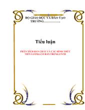 Tiểu luận Phân tích bản chất và các hình thức tiền lương cơ bản trong chủ nghĩa tư bản