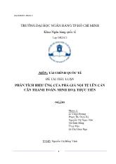 Tiểu luận Phân tích hiệu ứng của phá giá nội tệ lên cán cân thanh toán. Minh hoạ thực tiễn