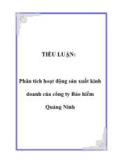 Tiểu luận Phân tích hoạt động sản xuất kinh doanh của công ty Bảo hiểm Quảng Ninh