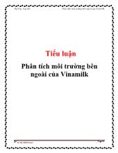 Tiểu luận Phân tích môi trường bên ngoài của Vinamilk