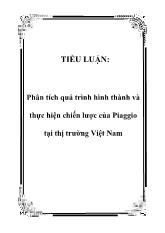 Tiểu luận Phân tích quá trình hình thành và thực hiện chiến lược của Piaggio tại thị trường Việt Nam