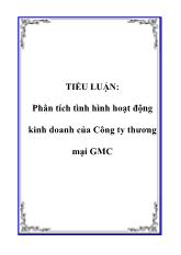 Tiểu luận Phân tích tình hình hoạt động kinh doanh của Công ty thương mại GMC