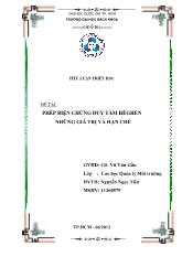 Tiểu luận Phép biện chứng duy tâm Hêghen những giá trị và hạn chế
