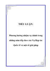 Tiểu luận Phương hướng nhiệm vụ chính trong những năm tiếp theo của Vụ Hợp tác Quốc tế và một số giải pháp