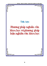 Tiểu luận Phương pháp nghiên cứu khoa học và phương pháp luận nghiên cứu khoa học