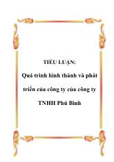 Tiểu luận Quá trình hình thành và phát triển của công ty của công ty trách nhiệm hữu hạn Phú Bình