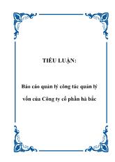 Tiểu luận Quản lý công tác quản lý vốn của Công ty cổ phần Hà Bắc