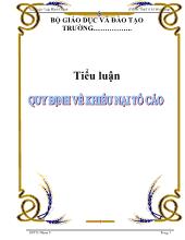 Tiểu luận Qui định về khiếu nại tố cáo