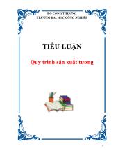 Tiểu luận Quy trình sản xuất tương