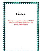 Tiểu luận Rèn luyện năng lực giải toán cho học sinh Trung học cơ sở thông qua việc phân tích và sửa chữa sai lầm của học sinh khi giải toán