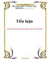 Tiểu luận Thẩm quyền giải quyết khiếu kiện hành chính