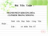 Tiểu luận Thành phần khoáng hóa Clinker trong ximăng