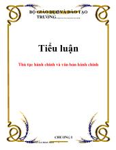 Tiểu luận Thủ tục hành chính và văn bản hành chính