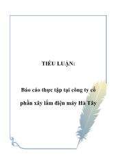 Tiểu luận Thực tập tại công ty cổ phần xây lắm điện máy Hà Tây
