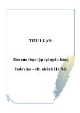 Tiểu luận Thực tập tại ngân hàng Indovina – chi nhánh Hà Nội