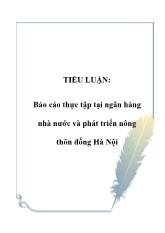 Tiểu luận Thực tập tại ngân hàng nhà nước và phát triển nông thôn Đông Hà Nội