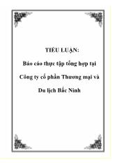 Tiểu luận Thực tập tổng hợp tại Công ty cổ phần Thương mại và Du lịch Bắc Ninh