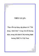 Tiểu luận Thực tiễn áp dụng cặp phạm trù 