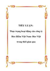 Tiểu luận Thực trạng hoạt động của công ty Bảo Hiểm Việt Nam- Bảo Việt trong thời gian qua