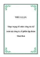 Tiểu luận Thực trạng tổ chức công tác kế toán tại công ty cổ phần tập đoàn Thái Hoà