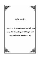 Tiểu luận Thực trạng và giải pháp thúc đẩy xuất khẩu hàng thủ công mỹ nghệ tại Công ty xuất nhập khẩu TOCONTAP Hà Nội