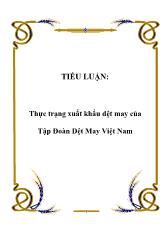 Tiểu luận Thực trạng xuất khẩu dệt may của Tập Đoàn Dệt May Việt Nam