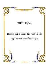 Tiểu luận Thương mại là hòn đá thử vàng đối với sự phồn vinh của mỗi quốc gia