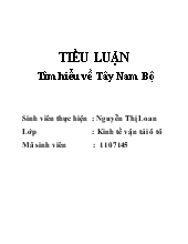 Tiểu luận Tìm hiểu về Tây Nam Bộ