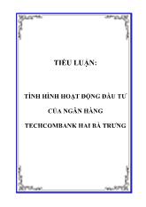 Tiểu luận Tình hình hoạt động đầu tư của ngân hàng Techcombank Hai Bà Trưng