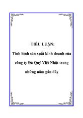 Tiểu luận Tình hình sản xuất kinh doanh của công ty Đá Quý Việt Nhật trong những năm gần đây
