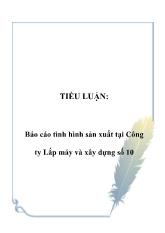 Tiểu luận Tình hình sản xuất tại Công ty Lắp máy và xây dựng số 10