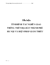Tiểu luận Tình hình tắc nghẽn giao thông trên địa bàn thành phố hà nội và biện pháp giảm thiểu