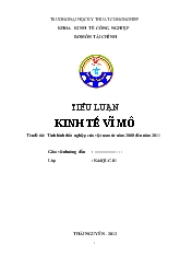 Tiểu luận Tình hình thất nghiệp của Việt Nam từ năm 2008 đến năm 2011