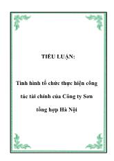 Tiểu luận Tình hình tổ chức thực hiện công tác tài chính của Công ty Sơn tổng hợp Hà Nội