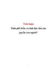 Tiểu luận Tính phổ biến và tính đặc thù của quyền con người?