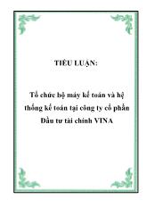 Tiểu luận Tổ chức bộ máy kế toán và hệ thống kế toán tại công ty cổ phần Đầu tư tài chính VINA