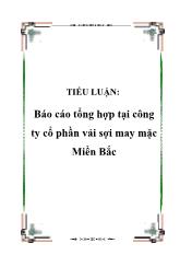 Tiểu luận Tổng hợp tại công ty cổ phần vải sợi may mặc Miền Bắc