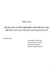 Tiểu luận Tranh chấp về phân định biên giới thềm lục địa biển bắc giữa ba nước Đức, Đan Mạch, Hà Lan