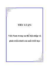 Tiểu luận Việt Nam trong xu thế hội nhập và phát triển dưới con mắt triết học