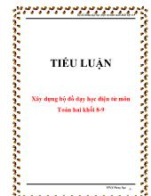 Tiểu luận Xây dựng bộ đồ dạy học điện tử môn Toán hai khối 8-9