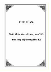 Tiểu luận Xuất khẩu hàng dệt may của Việt nam sang thị trường Hoa Kỳ