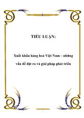 Tiểu luận Xuất khẩu hàng hoá Việt Nam – những vấn đề đặt ra và giải pháp phát triển