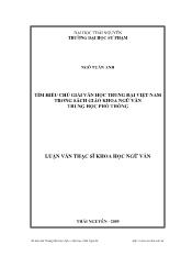 Tìm hiểu chú giải văn học trung đại Việt Nam trong sách giáo khoa ngữ văn trung học phổ thông